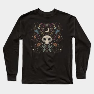 Whimsigothic Skulls and Plants Long Sleeve T-Shirt